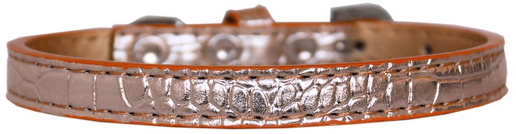 Wichita Plain Croc Dog Collar Copper Size 16